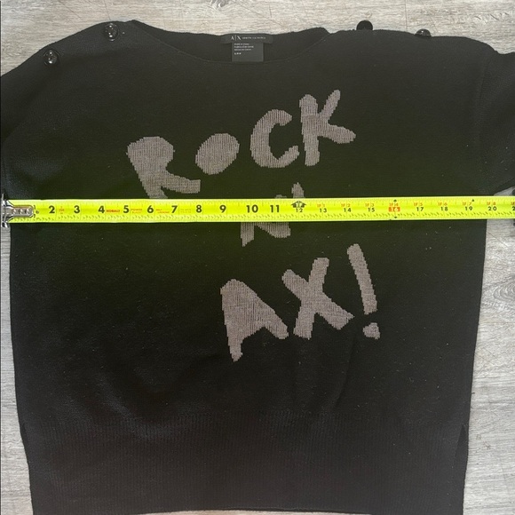 Armani Exchange Women’s black cropped sweater Sz S - Picture 3 of 7